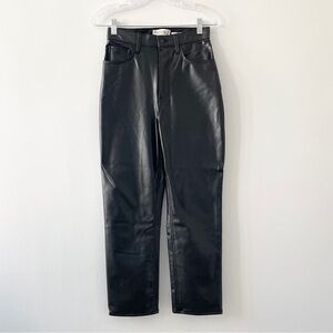 NEW Abercrombie The Ankle Straight Ultra High Leather Pants 26W